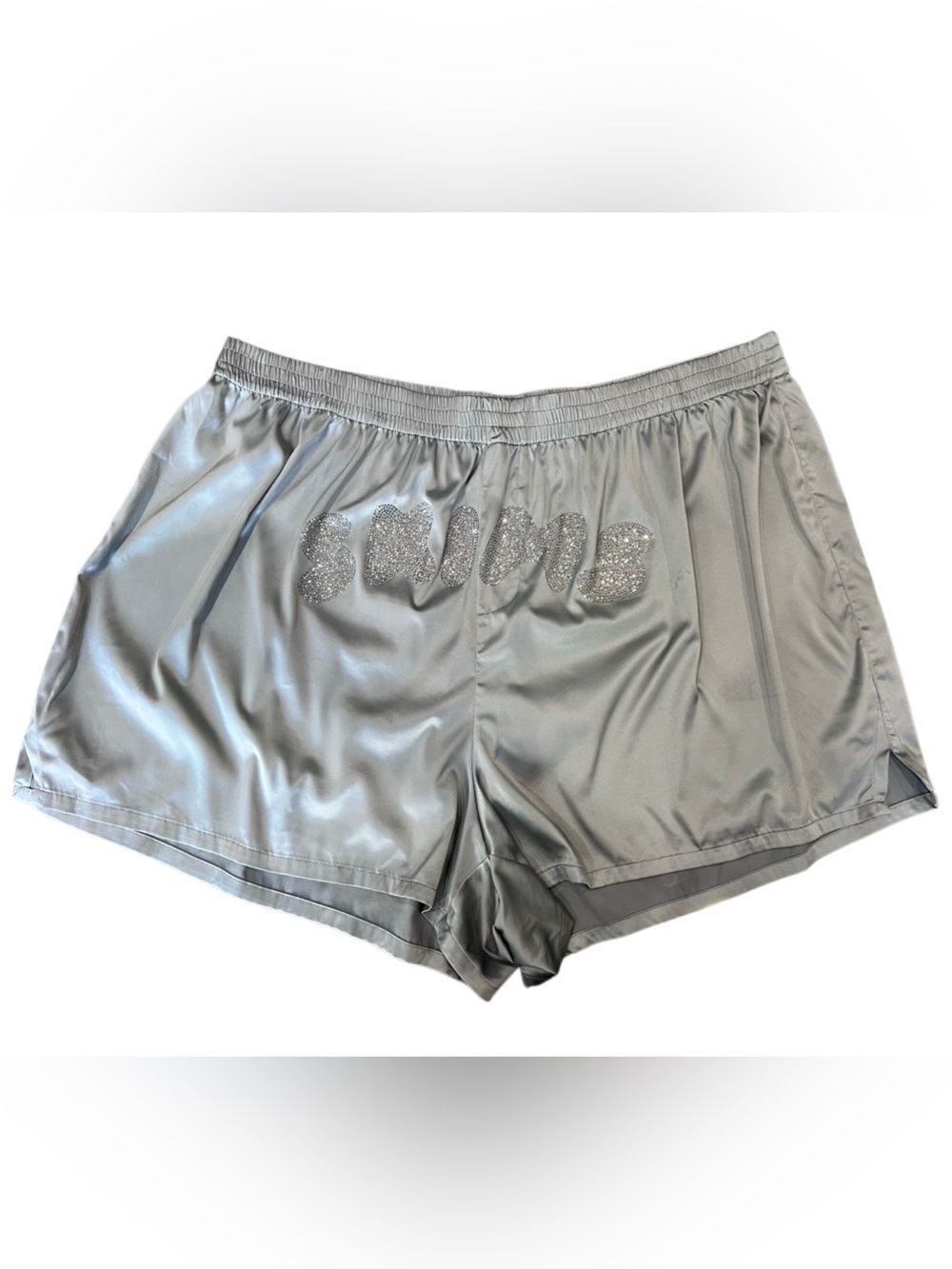 Skims holiday Satin shorts with rhinestone logo Size 3X